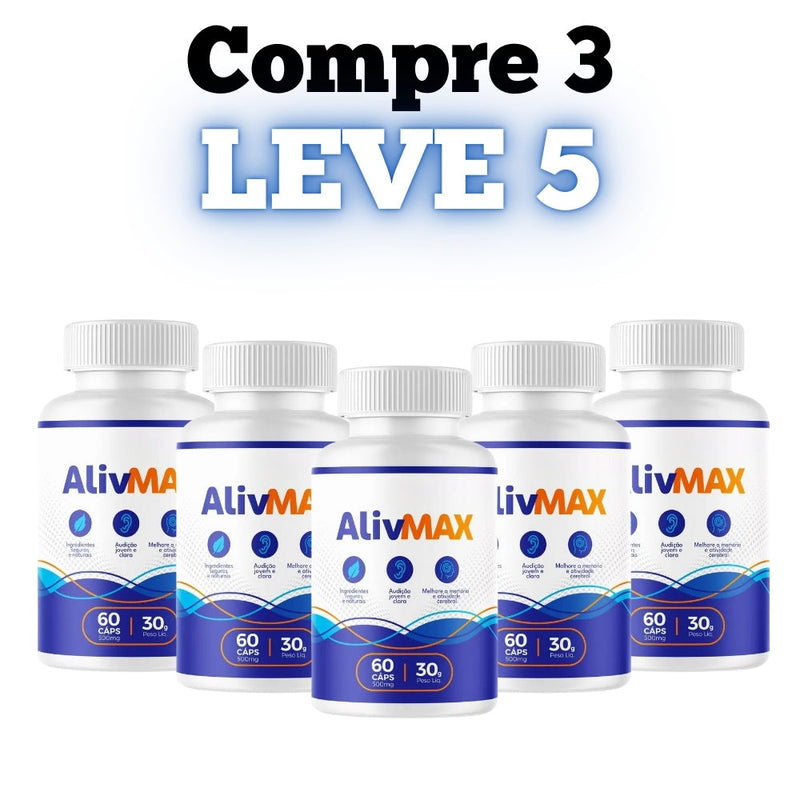 AlivMax Original 60cp - Saúde Auditiva e Mental - Promoção Exclusiva + Frete Grátis